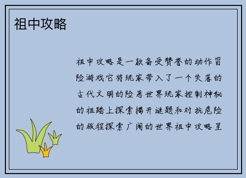 祖中攻略